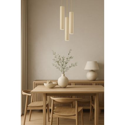 Brilagi - Hanglamp met kabel TUBE 3xGU10/15W/230V beige/goud