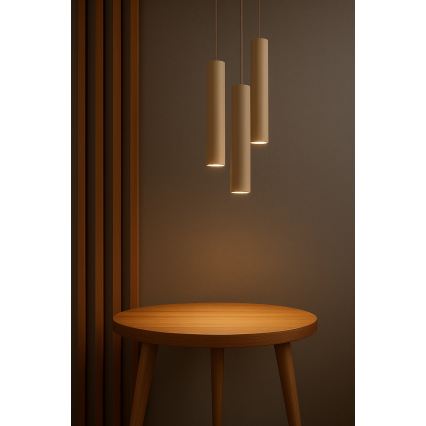 Brilagi - Hanglamp met kabel TUBE 3xGU10/15W/230V beige/goud