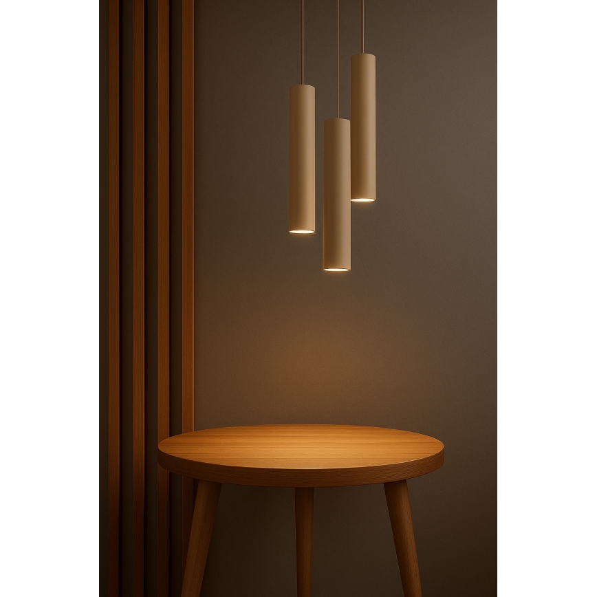 Brilagi - Hanglamp met kabel TUBE 3xGU10/15W/230V beige/goud