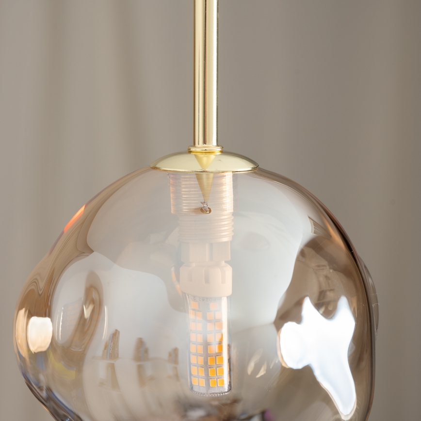 BRILAGI - Hanglamp met kabel VULCANO 1xG9/8W/230V Ø 15 cm goud/gerookt beige