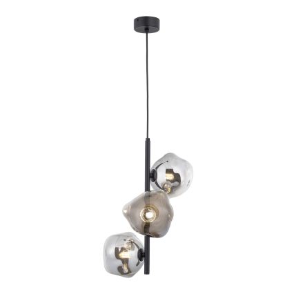 Brilagi - Hanglamp met kabel VULCANO 3xG9/8W/230V zwart/rookzwart