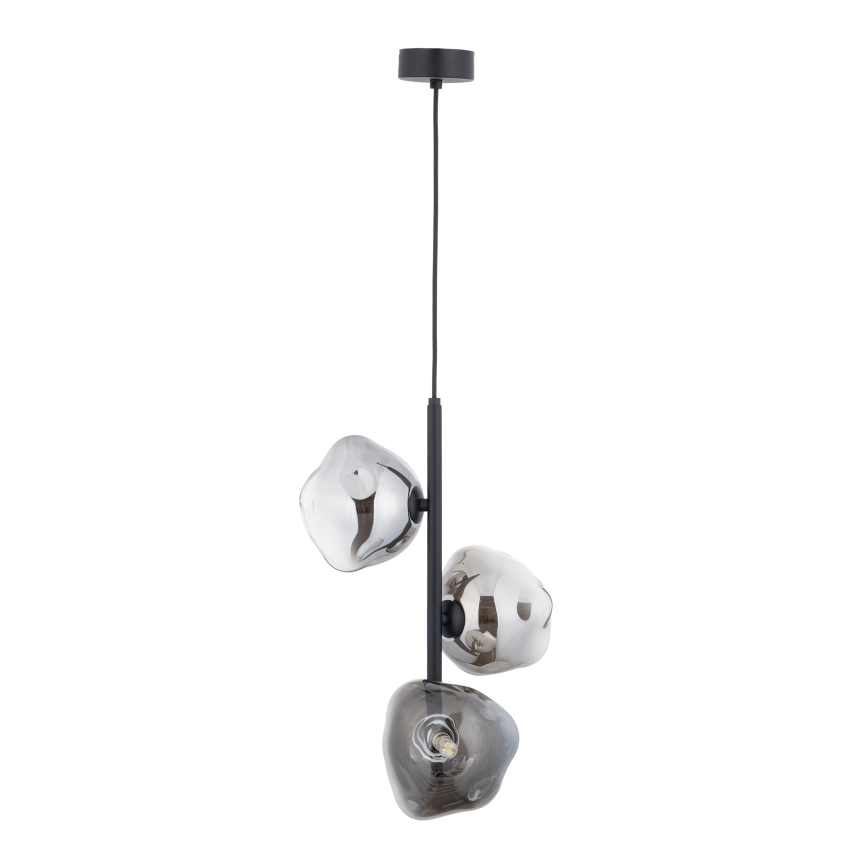 Brilagi - Hanglamp met kabel VULCANO 3xG9/8W/230V zwart/rookzwart