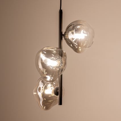 BRILAGI - Hanglamp met kabel VULCANO 3xG9/8W/230V zwart/rookzwart
