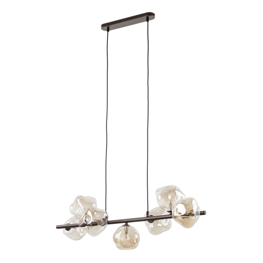 Brilagi - Hanglamp met kabel VULCANO 7xG9/8W/230V brons/rookbeige