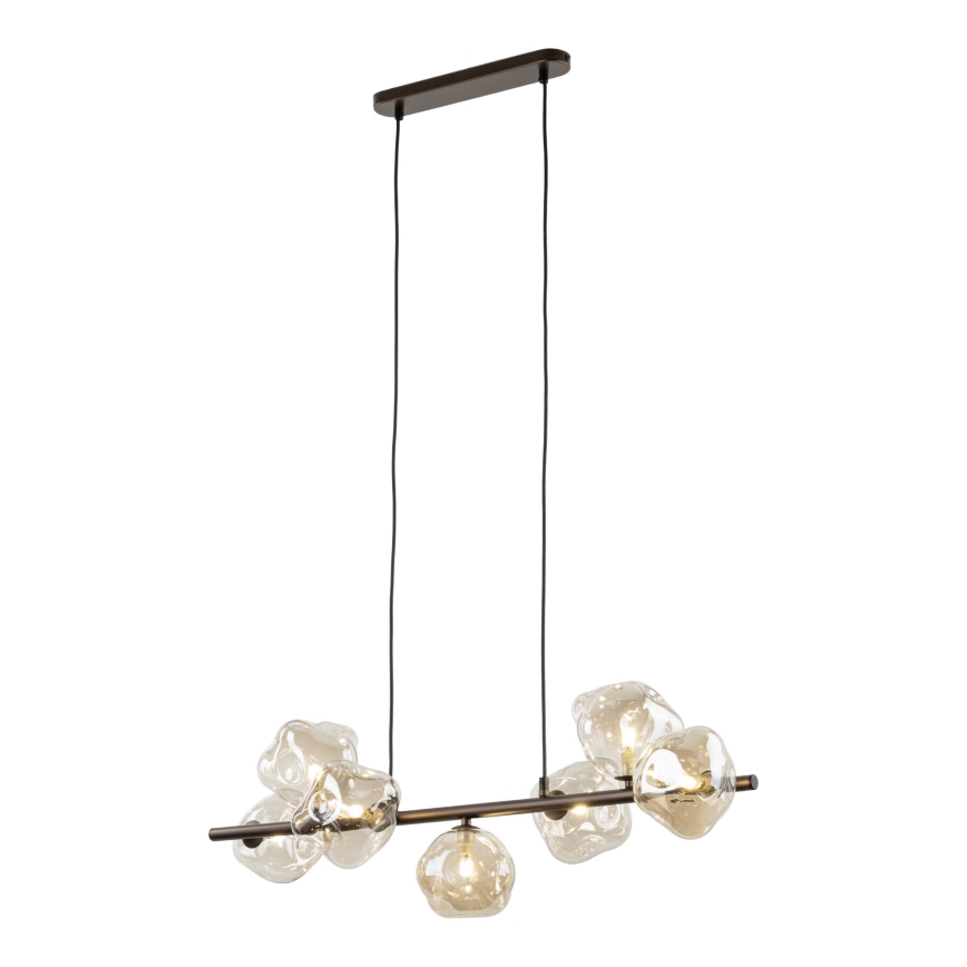 Brilagi - Hanglamp met kabel VULCANO 7xG9/8W/230V brons/rookbeige