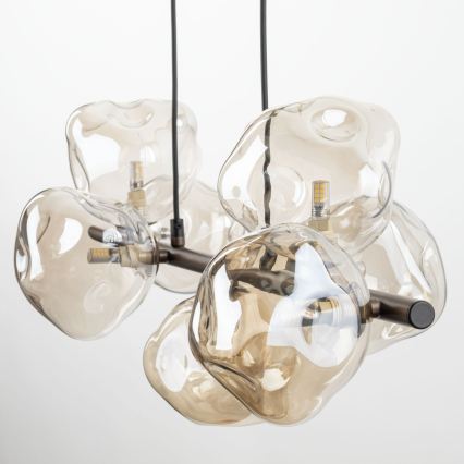 Brilagi - Hanglamp met kabel VULCANO 7xG9/8W/230V brons/rookbeige