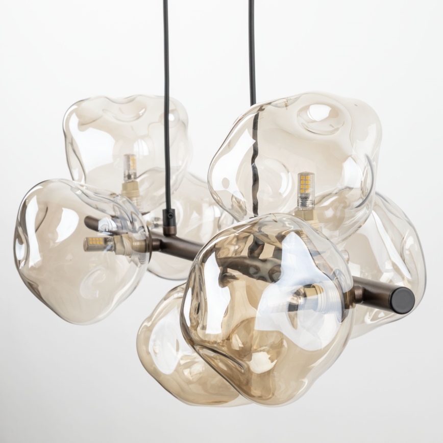Brilagi - Hanglamp met kabel VULCANO 7xG9/8W/230V brons/rookbeige