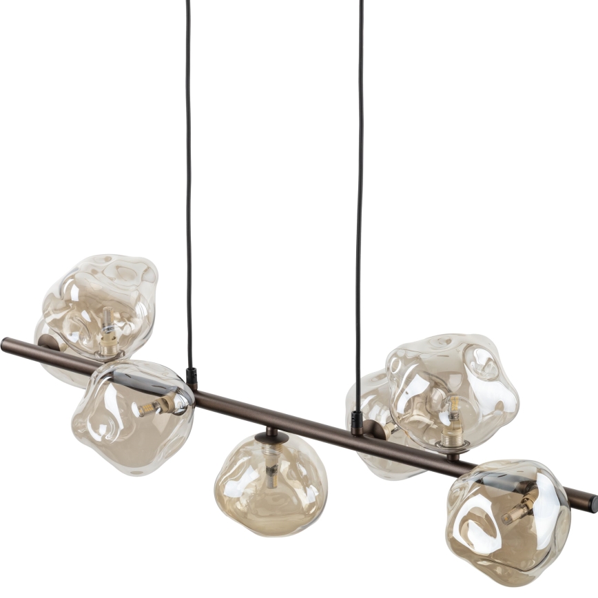 Brilagi - Hanglamp met kabel VULCANO 7xG9/8W/230V brons/rookbeige
