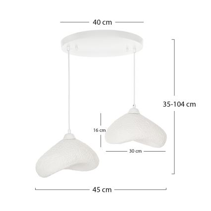 Brilagi - Hanglamp met kabel WABI SABI 2xE27/40W/230V Ø 45 cm wit