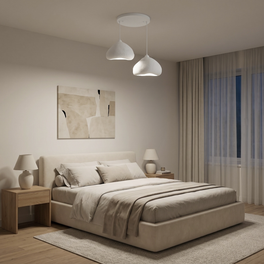 Brilagi - Hanglamp met kabel WABI SABI 2xE27/40W/230V Ø 45 cm wit