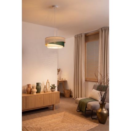 Brilagi - Hanglamp met snoer ARROW 1xE27/60W/230V Ø 45 cm beige/groen/wit