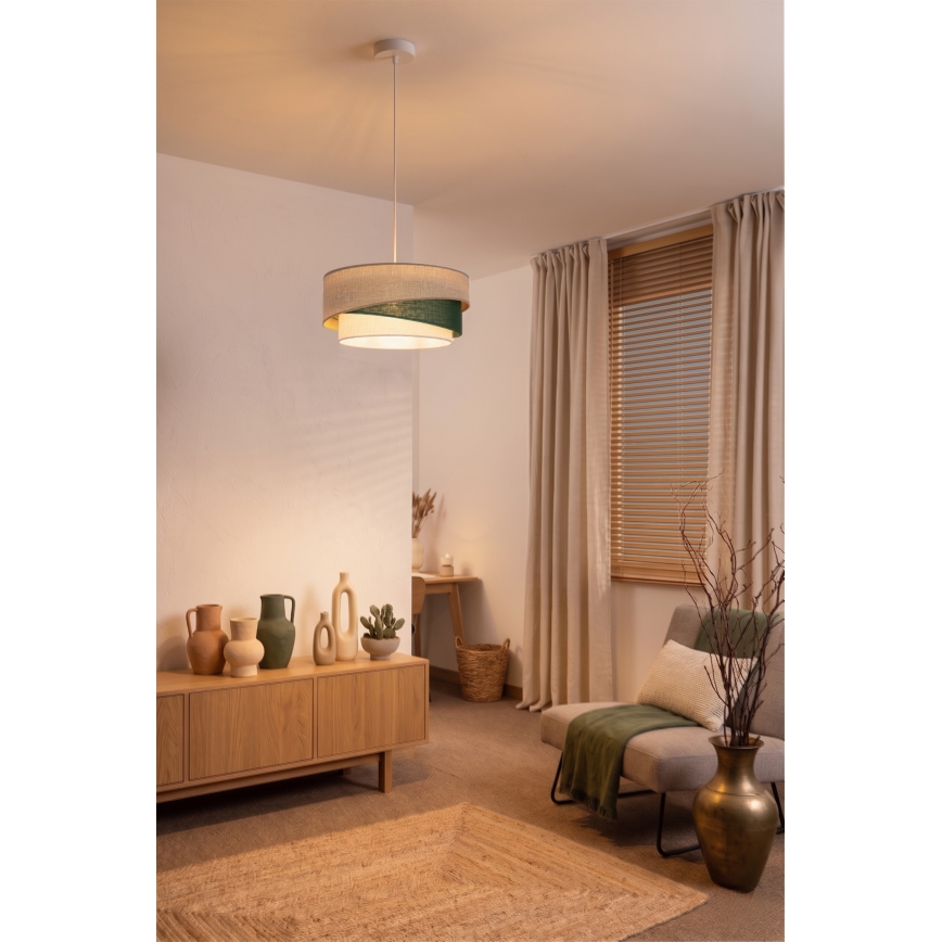 Brilagi - Hanglamp met snoer ARROW 1xE27/60W/230V Ø 45 cm beige/groen/wit