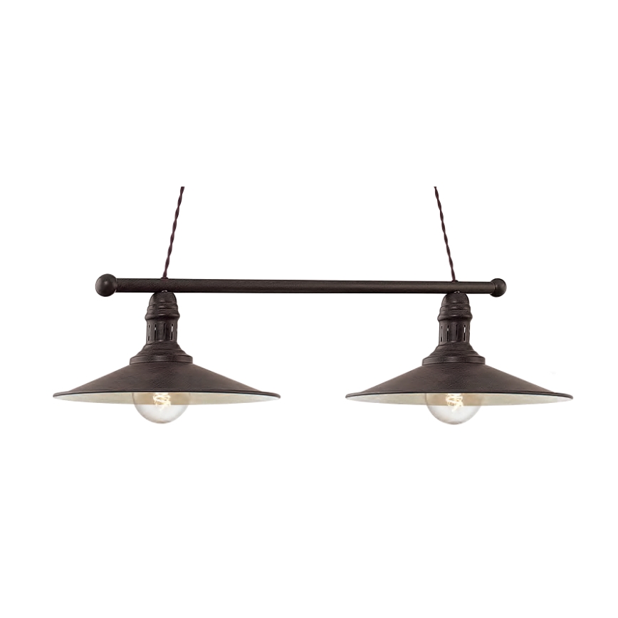 Brilagi - Hanglamp met snoer FORGE 2xE27/60W/230V bruin