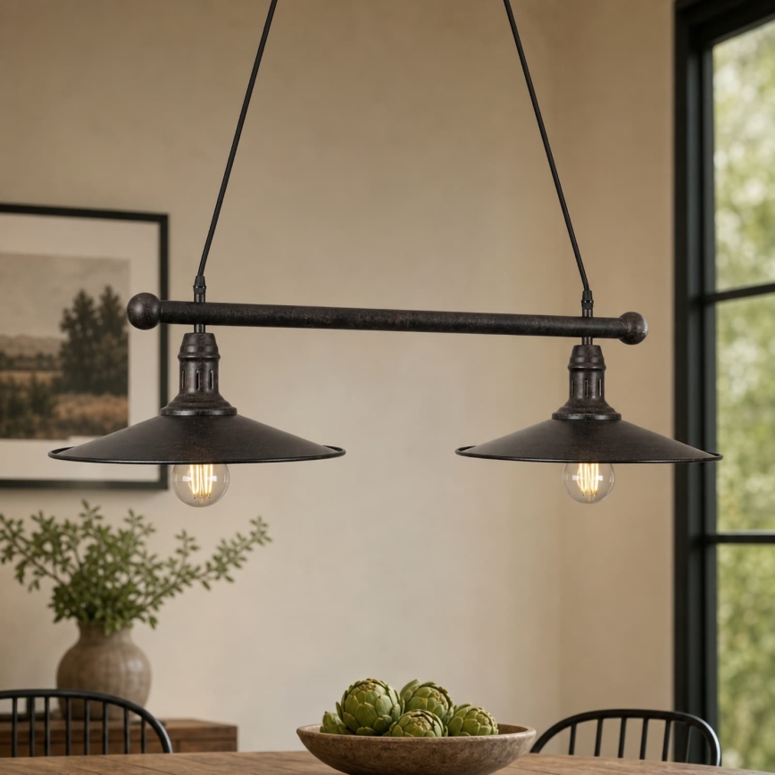 BRILAGI - Hanglamp met snoer FORGE 2xE27/60W/230V bruin