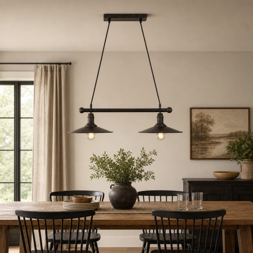 BRILAGI - Hanglamp met snoer FORGE 2xE27/60W/230V bruin
