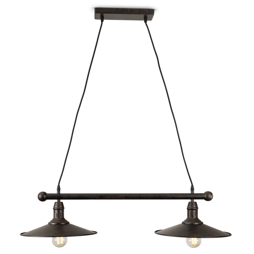 BRILAGI - Hanglamp met snoer FORGE 2xE27/60W/230V bruin