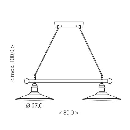 Brilagi - Hanglamp met snoer FORGE 2xE27/60W/230V bruin