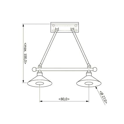 BRILAGI - Hanglamp met snoer FORGE 2xE27/60W/230V bruin