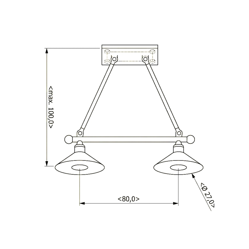 BRILAGI - Hanglamp met snoer FORGE 2xE27/60W/230V bruin