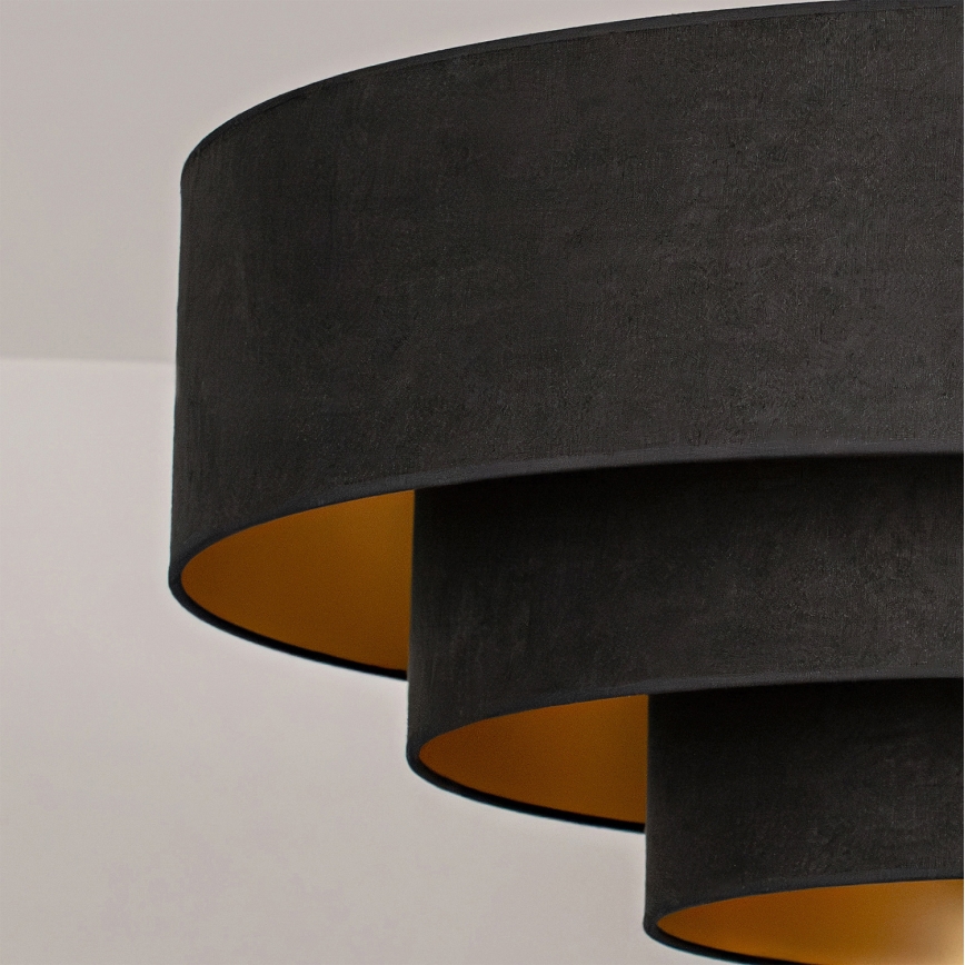 Brilagi - Hanglamp met snoer LUNETA 3xE27/60W/230V Ø 80 cm zwart/goud