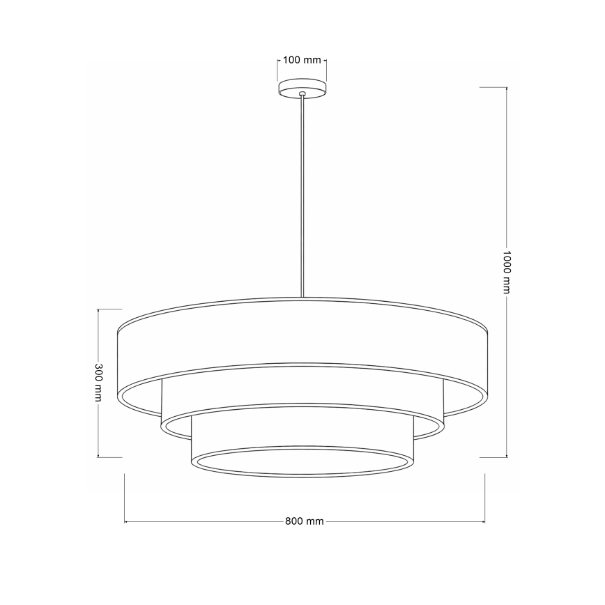 Brilagi - Hanglamp met snoer LUNETA 3xE27/60W/230V Ø 80 cm zwart/goud