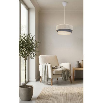 Brilagi - Hanglamp met snoer TRIO 1xE27/60W/230V Ø 40 cm crème/grijs