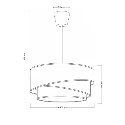 Brilagi - Hanglamp met snoer TRIO 1xE27/60W/230V Ø 40 cm crème/grijs
