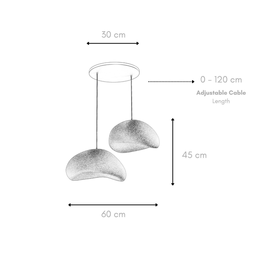 Brilagi - Hanglamp met snoer WABI SABI 2xE27/40W/230V Ø 60 cm wit