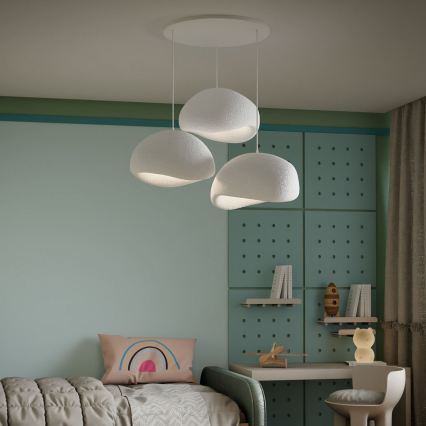 Brilagi - Hanglamp met snoer WABI SABI 3xE27/40W/230V Ø 60 cm wit