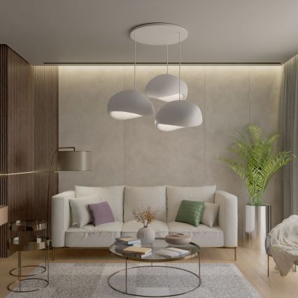 Brilagi - Hanglamp met snoer WABI SABI 3xE27/40W/230V Ø 60 cm wit