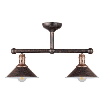 BRILAGI - Hanglamp met stang FORGE 2xE27/60W/230V koper/patina