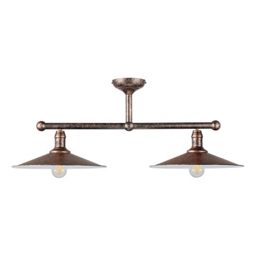 BRILAGI - Hanglamp met stang FORGE 2xE27/60W/230V koper/patina