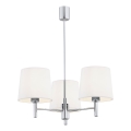 Brilagi - Hanglamp met stang MONTE 3xE27/15W/230V crème/glanzend chroom