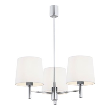 Brilagi - Hanglamp met stang MONTE 3xE27/15W/230V crème/glanzend chroom