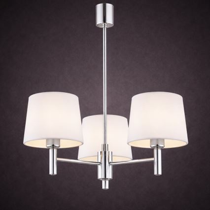 Brilagi - Hanglamp met stang MONTE 3xE27/60W/230V crème/glanzend chroom