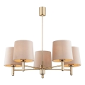 Brilagi - Hanglamp met stang MONTE 5xE27/15W/230V beige/goud