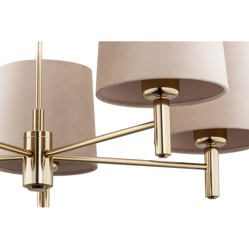 Brilagi - Hanglamp met stang MONTE 5xE27/15W/230V beige/goud