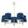 Brilagi - Hanglamp met stang MONTE 5xE27/15W/230V blauw/goud