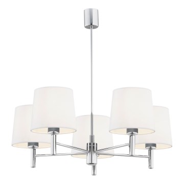 Brilagi - Hanglamp met stang MONTE 5xE27/15W/230V crème/glanzend chroom