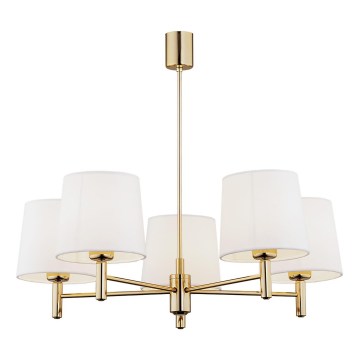 Brilagi - Hanglamp met stang MONTE 5xE27/15W/230V crème/goud