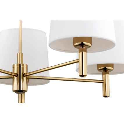 Brilagi - Hanglamp met stang MONTE 5xE27/15W/230V crème/goud