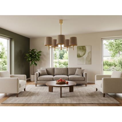 Brilagi - Hanglamp met stang MONTE 5xE27/60W/230V beige/goud