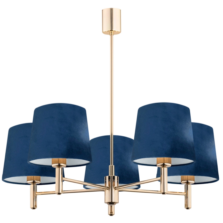 BRILAGI - Hanglamp met stang MONTE 5xE27/60W/230V blauw/goud