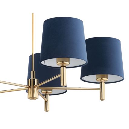 BRILAGI - Hanglamp met stang MONTE 5xE27/60W/230V blauw/goud