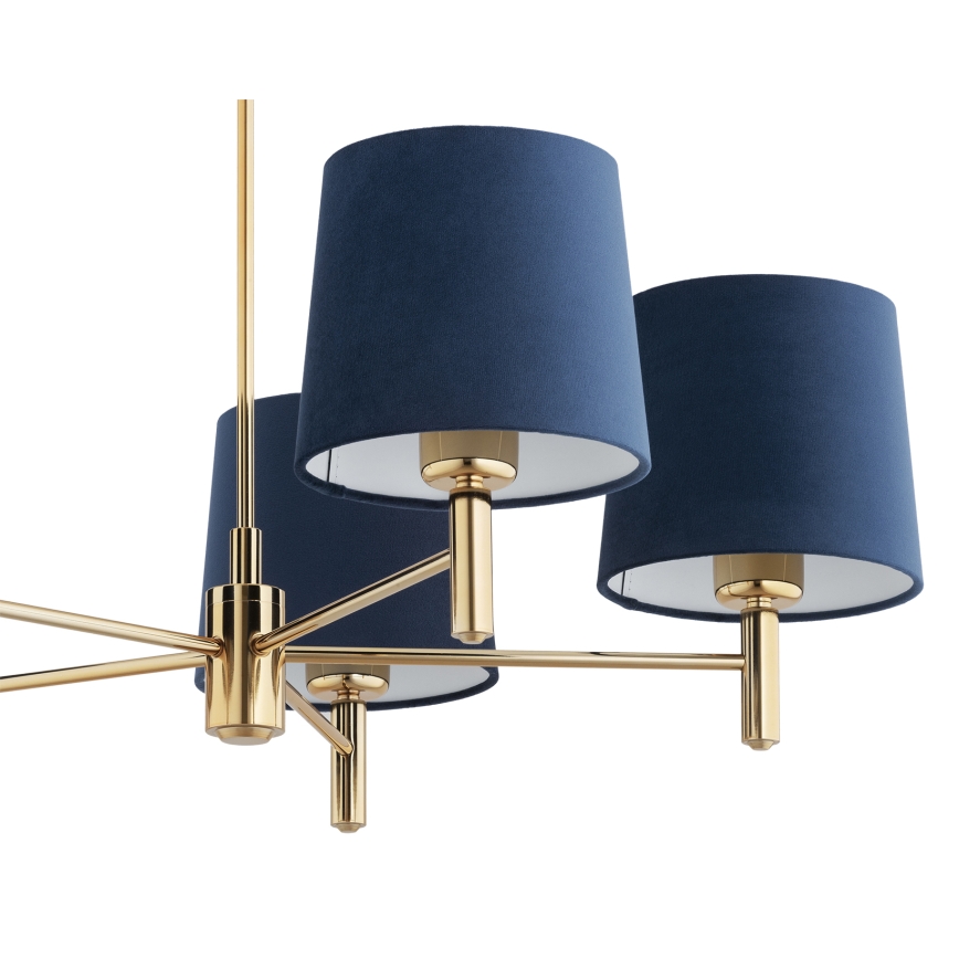 BRILAGI - Hanglamp met stang MONTE 5xE27/60W/230V blauw/goud