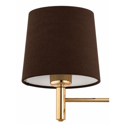 Brilagi - Hanglamp met stang MONTE 5xE27/60W/230V bruin/goud