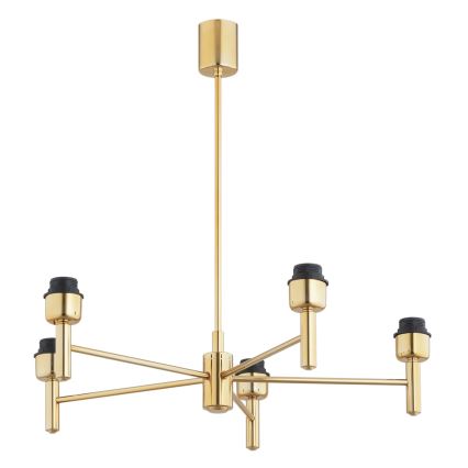 Brilagi - Hanglamp met stang MONTE 5xE27/60W/230V bruin/goud