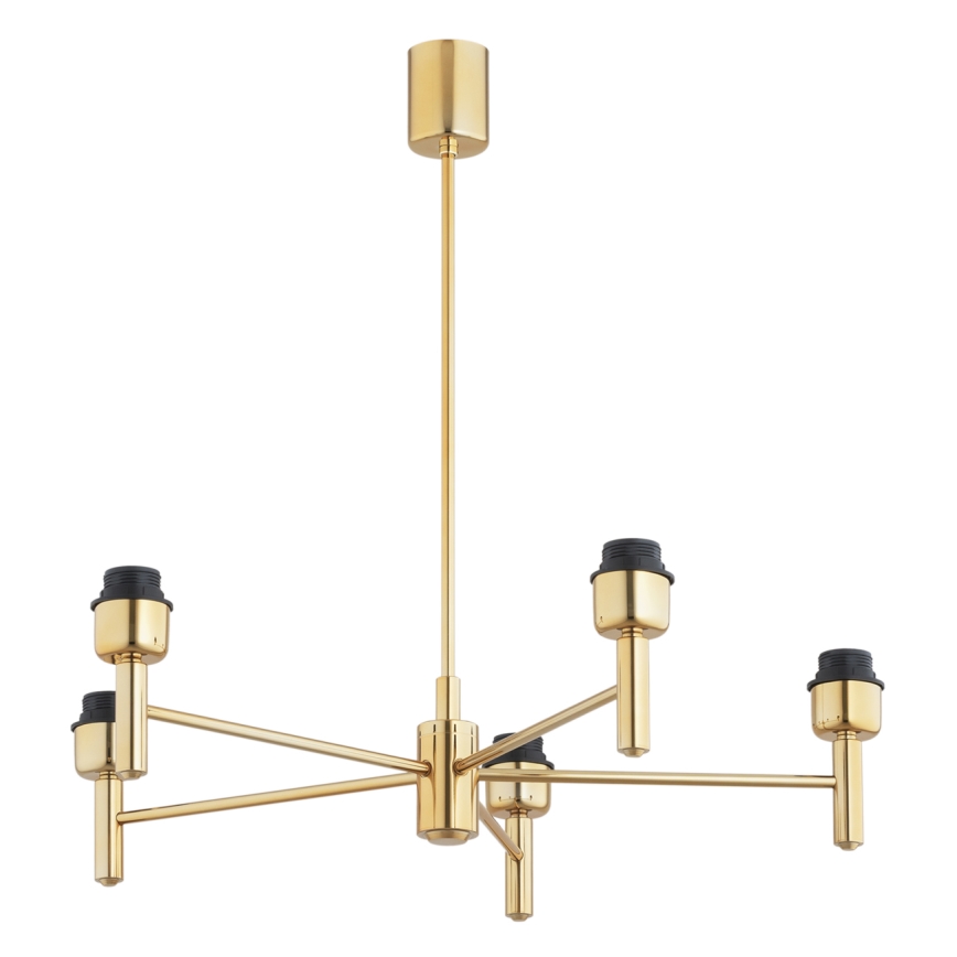 Brilagi - Hanglamp met stang MONTE 5xE27/60W/230V bruin/goud