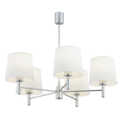 Brilagi - Hanglamp met stang MONTE 5xE27/60W/230V crème/glanzend chroom