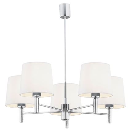 Brilagi - Hanglamp met stang MONTE 5xE27/60W/230V crème/glanzend chroom